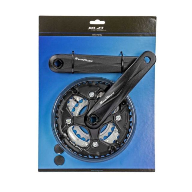 XLC Sunrace MTB -1mm crankset-Black-Silver-170mm-42x34x24